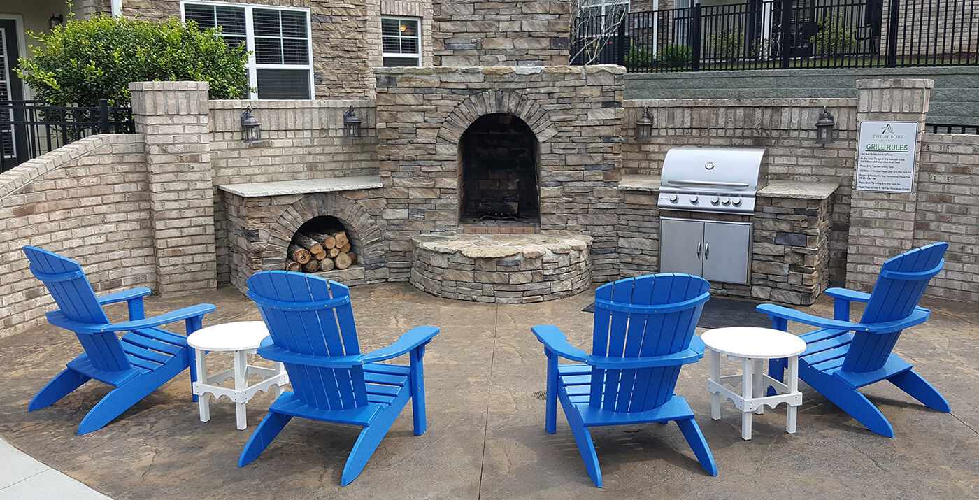 Fire pit and barbecue and grill area.